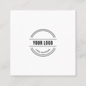 黒いカスタムのロゴ，エレガント正方形，プロフェッショナル   スクエア名刺 (正面)