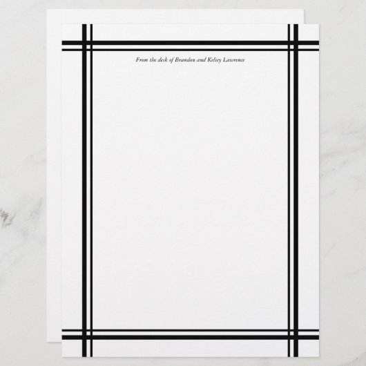 黒いカスタムひな形（署名見出し付き）文字 (正面/裏面)