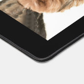 黒いカスタムデスクマットに可愛い小犬の写真 デスクマット (コーナー)