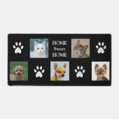 黒いカスタムデスクマットに猫と犬の写真を飾る デスクマット (正面)