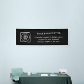 黒いカスタムロゴのバナー | 業務モダンイベント 横断幕 (トレードショー)