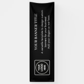 黒いカスタムロゴのバナー | 業務モダンイベント 横断幕 (縦)