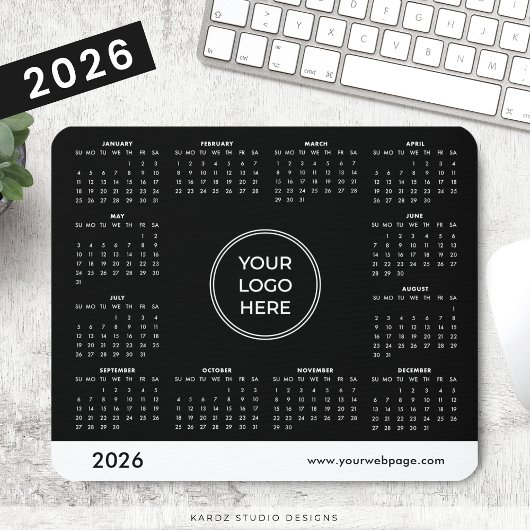 黒いカスタムロゴ2026 Business Calendar Mouse pad マウスパッド