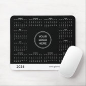 黒いカスタムロゴ2026 Business Calendar Mouse pad マウスパッド (マウス)
