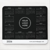 黒いカスタムロゴ2026 Business Calendar Mouse pad マウスパッド (正面)