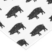 黒いカスタム豚の模様を持つプリントテーブルランナー ショートテーブルランナー (コーナー)