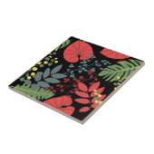 黒いカッコいい背景を持つ植物学 タイル (側面)