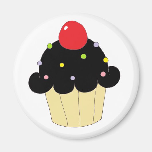 黒いカップケーキ マグネット (正面)