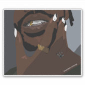 黒いカップルのアートワーク・アート(黒い愛) シール (正面)