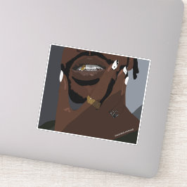 黒いカップルのアートワーク・アート（黒い愛） シール