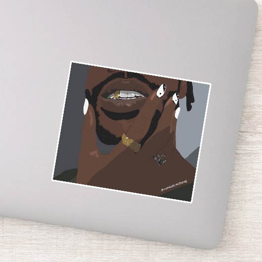 黒いカップルのアートワーク・アート(黒い愛) シール (詳細)