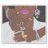 黒いカップルは金ゴールドと銀黒の愛を着て シール (正面)