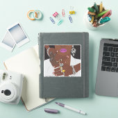 黒いカップルは金ゴールドと銀黒の愛を着て シール (iPadカバー)