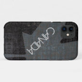 黒いカナダのカエデの葉の箱のカッコいいの灰色 Case-Mate iPhoneケース (裏面(横))