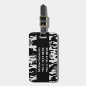 黒いカムフラージュ ラゲッジタグ (正面縦)