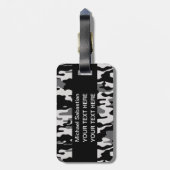 黒いカムフラージュ ラゲッジタグ (裏面縦)