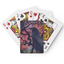 黒いカラスとニャーリ日本のカエデの木