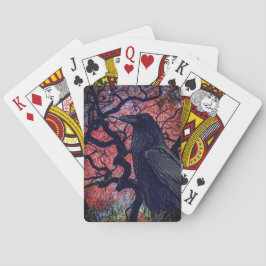 黒いカラスとニャーリ日本のカエデの木 トランプ