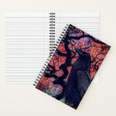 黒いカラスとニャーリ日本のカエデの木 ノートブック (内側)