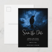 黒いカラスとルーンの暗いゴシック日付を保存 インビテーションポストカード (正面/裏面)