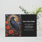 黒いカラスと花ゴシックデザイン結婚ズ セーブザデート (スタンド正面)
