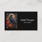黒いカラスと花ゴシックデザイン 名刺 (正面)