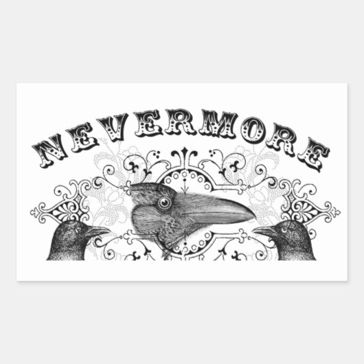 黒いカラスのコービデはこれ以上 長方形シール (正面)