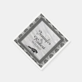 黒いカラスのゴシックフレーム結婚ズナプキン スタンダードカクテルナプキン (角)