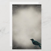 黒いカラスのゴシック文房具 便箋 (正面/裏面)