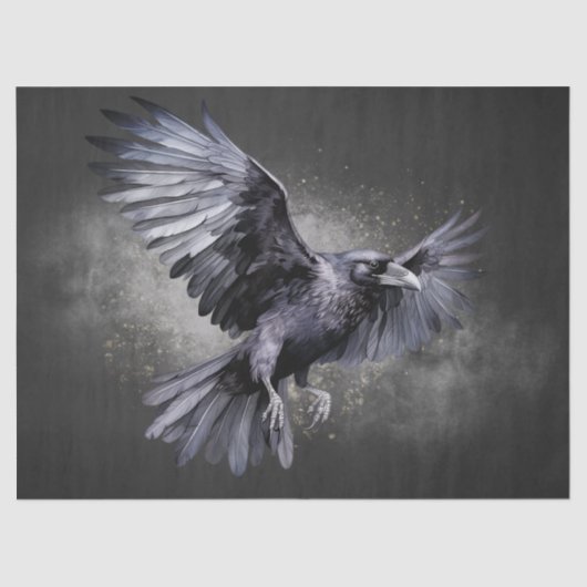 黒いカラスのゴシック様式の水色 薄葉紙 (正面)