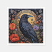 黒いカラスのダークゴシック スタンダードカクテルナプキン (正面)