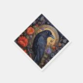 黒いカラスのダークゴシック スタンダードカクテルナプキン (角)