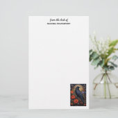 黒いカラスのダークゴシック 便箋 (スタンド正面)