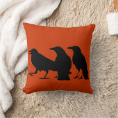 黒いカラスの枕 クッション (ブランケット)