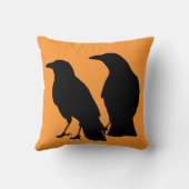 黒いカラスの枕 クッション (裏面)