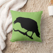 黒いカラスの枕 クッション (ブランケット)