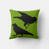 黒いカラスの枕 クッション (裏面)