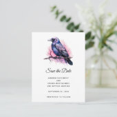 黒いカラスの枝のイラスト ウェディング 案内ポストカード (スタンド正面)