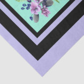 黒いカラスの混合水色の花 薄葉紙 (詳細)