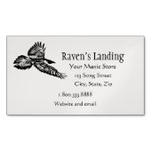 黒いカラスの鳥がフライトアートビジネスCaで急上昇 マグネット名刺 (正面)