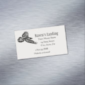 黒いカラスの鳥がフライトアートビジネスCaで急上昇 マグネット名刺 (インサイチュ)