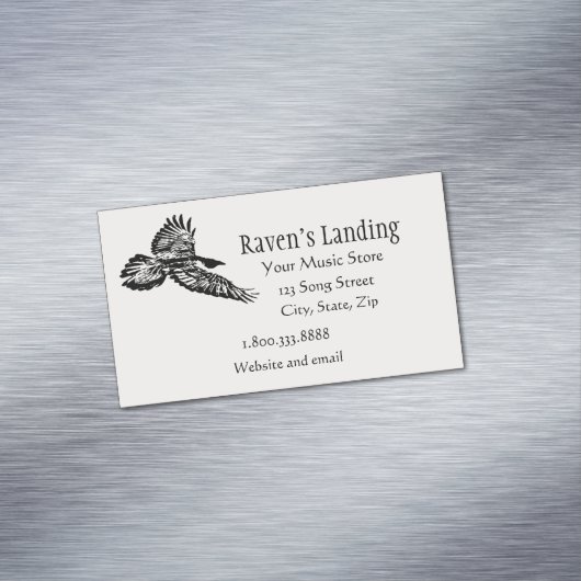 黒いカラスの鳥がフライトアートビジネスCaで急上昇 マグネット名刺 (インサイチュ)