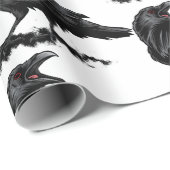 黒いカラスの鳥の野生動物アート ラッピングペーパー (ロールコーナー)