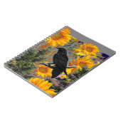 黒いカラス及びヒマワリの芸術 ノートブック (左側)