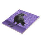 黒いカラス紫色パターンタイル タイル (側面)