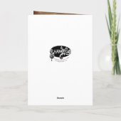 黒いカラス翼の秋の魔法猫 サンキューカード (裏面)