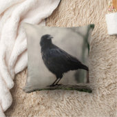 黒いカラス クッション (ブランケット)