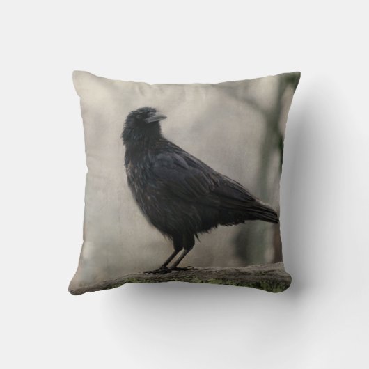 黒いカラス クッション (裏面)