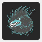 黒いカラス スクエアシール (正面)