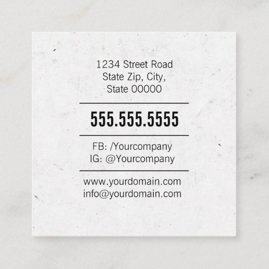 黒いカラス スクエア名刺 (裏面)